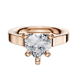 14K Rose Gold 4 Prong Cathedral Flat 3.0mm Engagement Ring