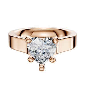 14K Rose Gold 4 Prong Cathedral Flat 4.0mm Engagement Ring