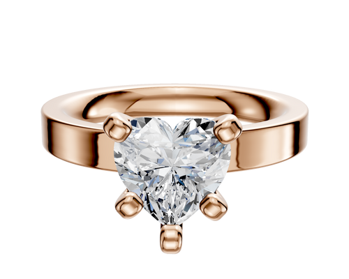 14K Rose Gold 4 Prong Classic Flat 3.0mm Engagement Ring