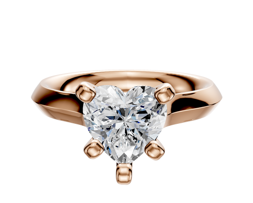 14K Rose Gold 4 Prong Cathedral Knife Edge 3.0mm Engagement Ring