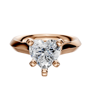 14K Rose Gold 4 Prong Cathedral Knife Edge 3.0mm Engagement Ring