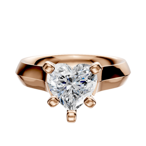 14K Rose Gold 4 Prong Cathedral Knife Edge 4.0mm Engagement Ring