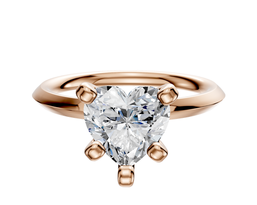 14K Rose Gold 4 Prong Classic Knife Edge 2.0mm Engagement Ring