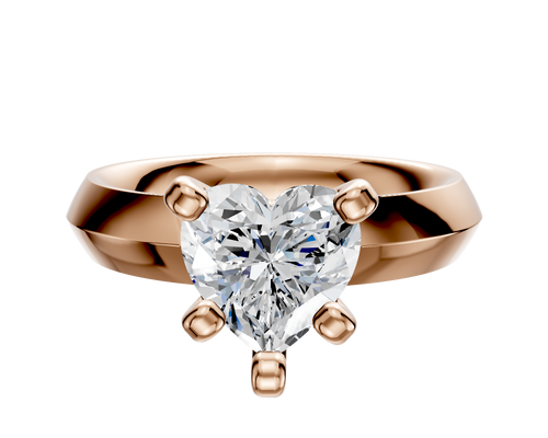 14K Rose Gold 4 Prong Classic Knife Edge 4.0mm Engagement Ring