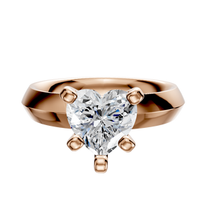 14K Rose Gold 4 Prong Classic Knife Edge 4.0mm Engagement Ring