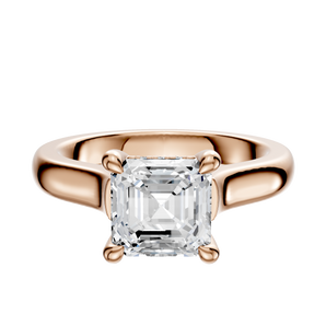 14K Rose Gold 4 Prong Hidden Halo Cathedral Dome 3.0mm Engagement Ring