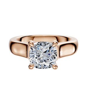 14K Rose Gold 4 Prong Hidden Halo Cathedral Dome 4.0mm Engagement Ring