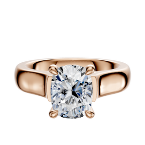 14K Rose Gold 4 Prong Hidden Halo Cathedral Dome 4.0mm Engagement Ring