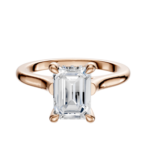 14K Rose Gold 4 Prong Hidden Halo Cathedral Dome 2.0mm Engagement Ring