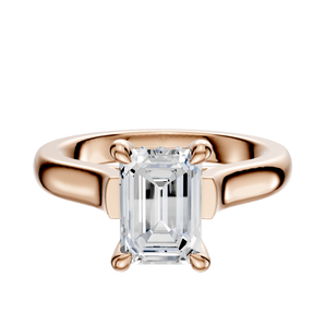 14K Rose Gold 4 Prong Hidden Halo Cathedral Dome 3.0mm Engagement Ring