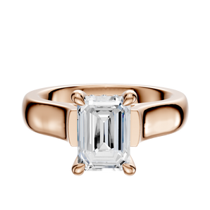 14K Rose Gold 4 Prong Hidden Halo Cathedral Dome 4.0mm Engagement Ring