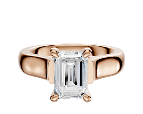 18K Rose Gold 4 Prong Hidden Halo Cathedral Dome 4.0mm Engagement Ring