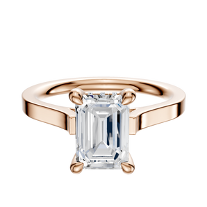 14K Rose Gold 4 Prong Hidden Halo Cathedral Flat 2.0mm Engagement Ring