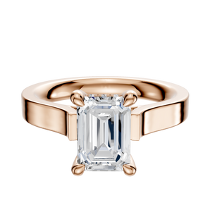 14K Rose Gold 4 Prong Hidden Halo Cathedral Flat 3.0mm Engagement Ring