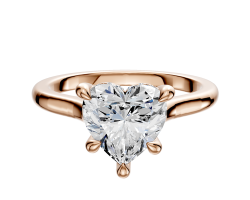 14K Rose Gold 4 Prong Hidden Halo Cathedral Dome 2.0mm Engagement Ring