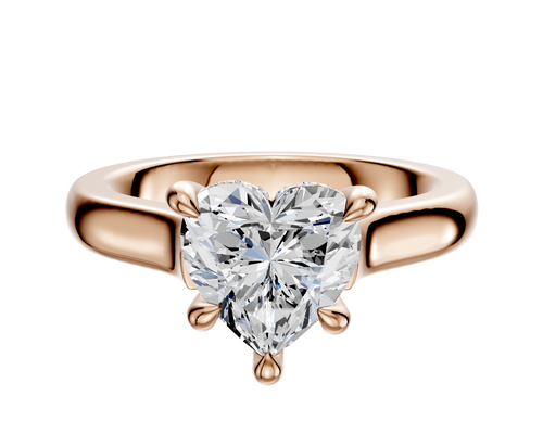 14K Rose Gold 4 Prong Hidden Halo Cathedral Dome 3.0mm Engagement Ring