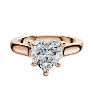 14K Rose Gold 4 Prong Hidden Halo Cathedral Dome 3.0mm Engagement Ring