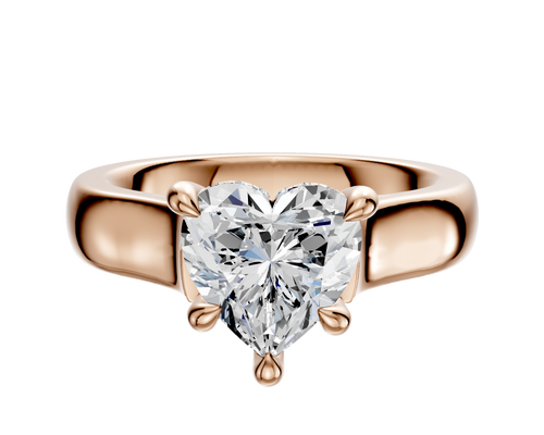 14K Rose Gold 4 Prong Hidden Halo Cathedral Dome 4.0mm Engagement Ring