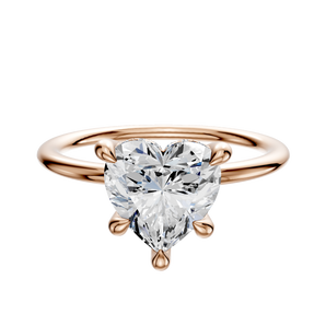 14K Rose Gold 4 Prong Hidden Halo Classic Dome 1.5mm Engagement Ring