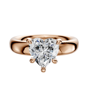 14K Rose Gold 4 Prong Hidden Halo Classic Dome 4.0mm Engagement Ring