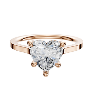 14K Rose Gold 4 Prong Hidden Halo Cathedral Flat 1.5mm Engagement Ring