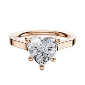 14K Rose Gold 4 Prong Hidden Halo Cathedral Flat 2.0mm Engagement Ring