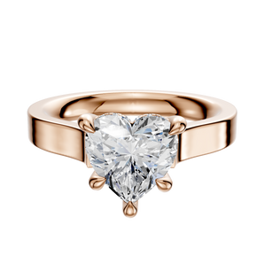 14K Rose Gold 4 Prong Hidden Halo Cathedral Flat 3.0mm Engagement Ring