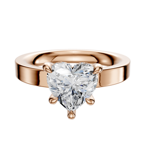 14K Rose Gold 4 Prong Hidden Halo Classic Flat 3.0mm Engagement Ring