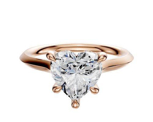 14K Rose Gold 4 Prong Hidden Halo Cathedral Knife Edge 2.0mm Engagement Ring