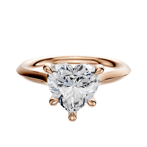 14K Rose Gold 4 Prong Hidden Halo Cathedral Knife Edge 2.0mm Engagement Ring