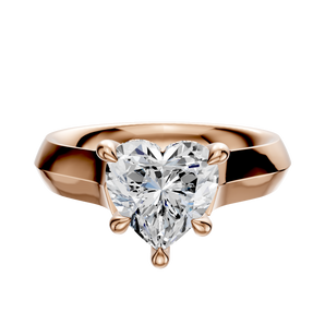 14K Rose Gold 4 Prong Hidden Halo Cathedral Knife Edge 4.0mm Engagement Ring