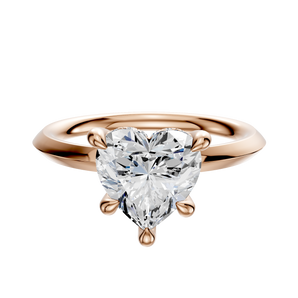 14K Rose Gold 4 Prong Hidden Halo Classic Knife Edge 2.0mm Engagement Ring