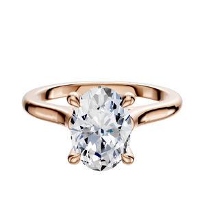 14K Rose Gold 4 Prong Hidden Halo Cathedral Dome 2.0mm Engagement Ring