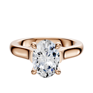 14K Rose Gold 4 Prong Hidden Halo Cathedral Dome 3.0mm Engagement Ring