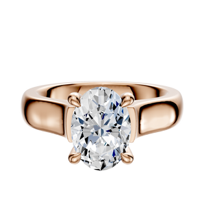 14K Rose Gold 4 Prong Hidden Halo Cathedral Dome 4.0mm Engagement Ring