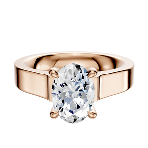 14K Rose Gold 4 Prong Hidden Halo Cathedral Flat 4.0mm Engagement Ring