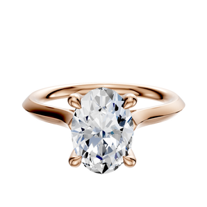 14K Rose Gold 4 Prong Hidden Halo Cathedral Knife Edge 2.0mm Engagement Ring