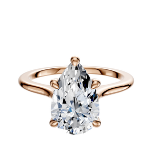 14K Rose Gold 4 Prong Hidden Halo Cathedral Dome 1.5mm Engagement Ring