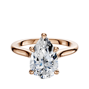 14K Rose Gold 4 Prong Hidden Halo Cathedral Dome 2.0mm Engagement Ring