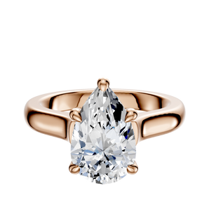 14K Rose Gold 4 Prong Hidden Halo Cathedral Dome 3.0mm Engagement Ring