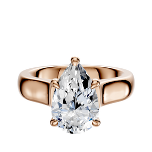 14K Rose Gold 4 Prong Hidden Halo Cathedral Dome 4.0mm Engagement Ring