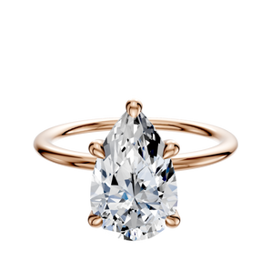 14K Rose Gold 4 Prong Hidden Halo Classic Dome 1.5mm Engagement Ring