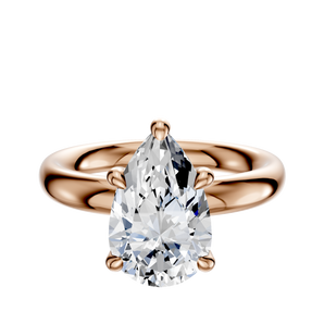 14K Rose Gold 4 Prong Hidden Halo Classic Dome 3.0mm Engagement Ring