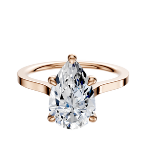 14K Rose Gold 4 Prong Hidden Halo Cathedral Flat 1.5mm Engagement Ring