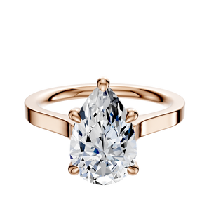 14K Rose Gold 4 Prong Hidden Halo Cathedral Flat 2.0mm Engagement Ring