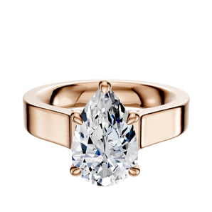 14K Rose Gold 4 Prong Hidden Halo Cathedral Flat 4.0mm Engagement Ring