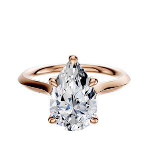 14K Rose Gold 4 Prong Hidden Halo Cathedral Knife Edge 2.0mm Engagement Ring