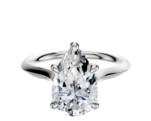 Platinum 4 Prong Hidden Halo Cathedral Knife Edge 2.0mm Engagement Ring