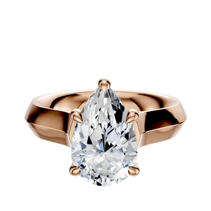 14K Rose Gold 4 Prong Hidden Halo Cathedral Knife Edge 4.0mm Engagement Ring