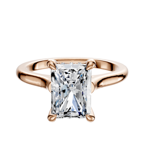 14K Rose Gold 4 Prong Hidden Halo Cathedral Dome 2.0mm Engagement Ring